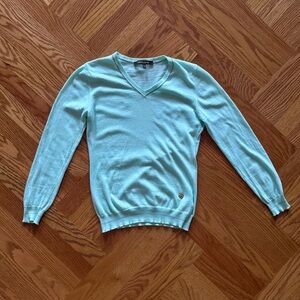 Roberto Cavalli Mint Green Cashmere Blend V-Neck Sweater